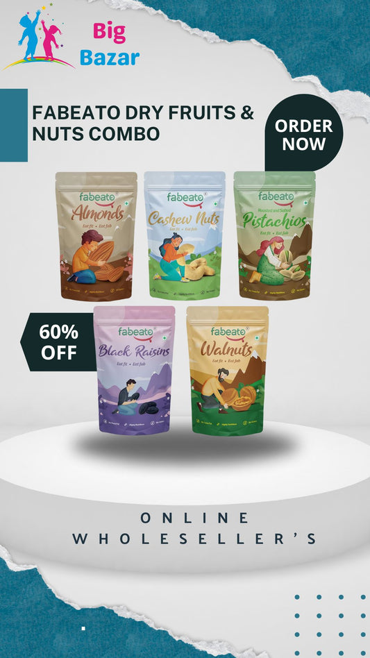 Fabeato Dry Fruits & Nuts Combo (200g x 5