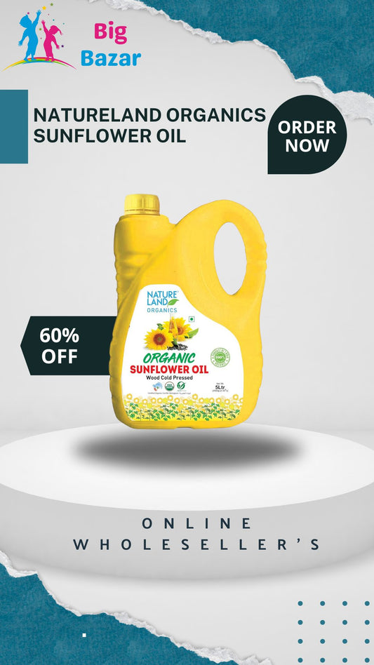 Natureland Organics Sunflower Oil 5 Ltr - Cold Pressed