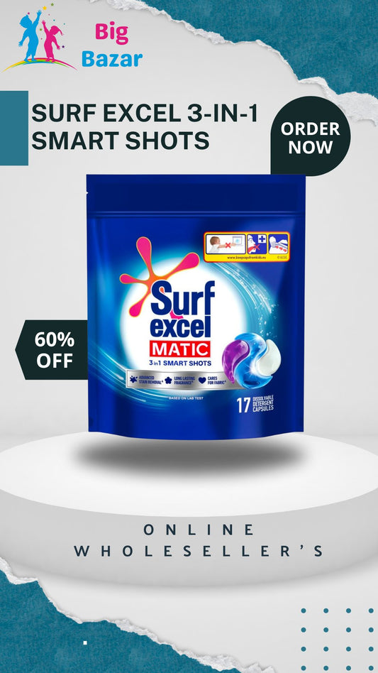 Surf Excel 3-in-1 Smart Shots Liquid Detergent For Front Load & Top Load Washing Machines
