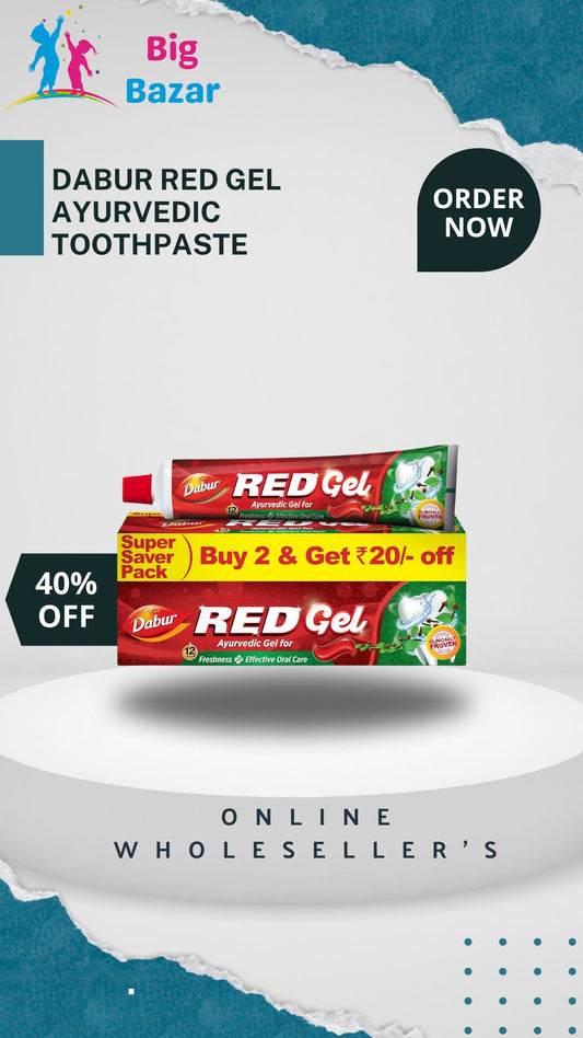 Dabur Red Gel Ayurvedic Toothpaste - 300g (150g x 2, Pack of 2)