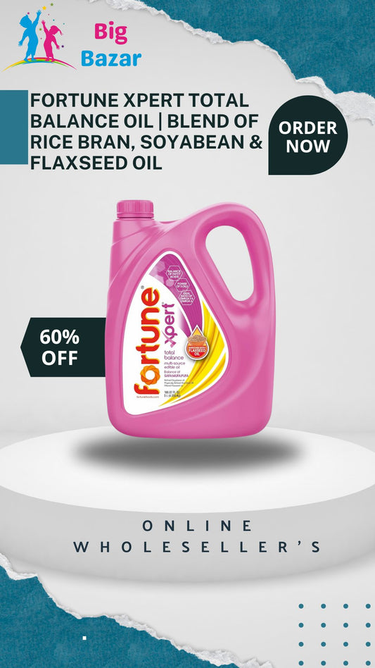 Fortune Xpert Total Balance Oil | Blend of Rice Bran, Soyabean &amp; Flaxseed Oil