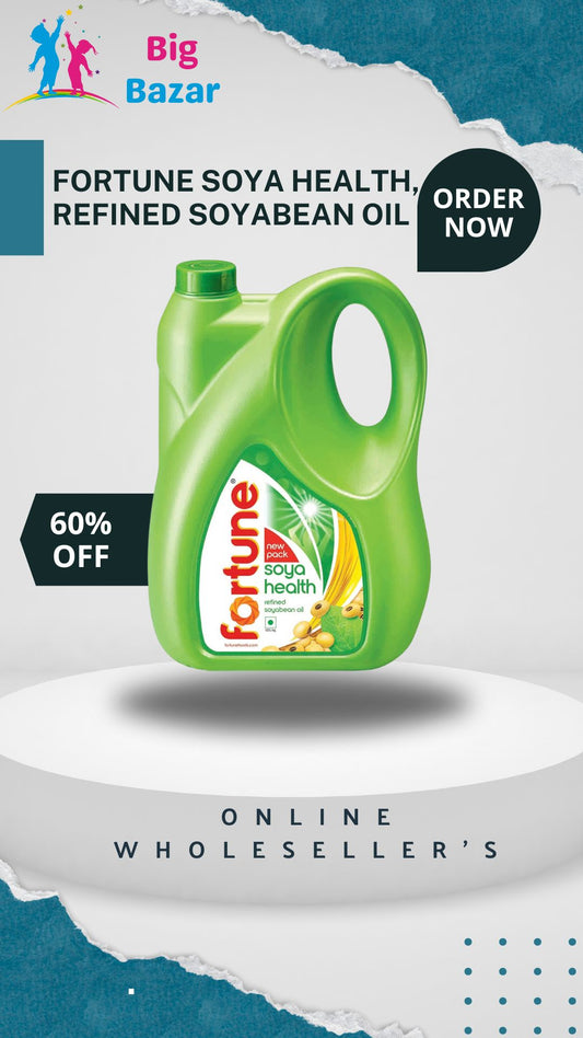 Fortune Soya Health, Refined Soyabean oil, 5L